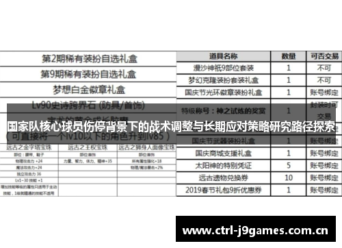 国家队核心球员伤停背景下的战术调整与长期应对策略研究路径探索 国家队核心球员伤停背景下的战术调整与长期应对策略研究路径探索